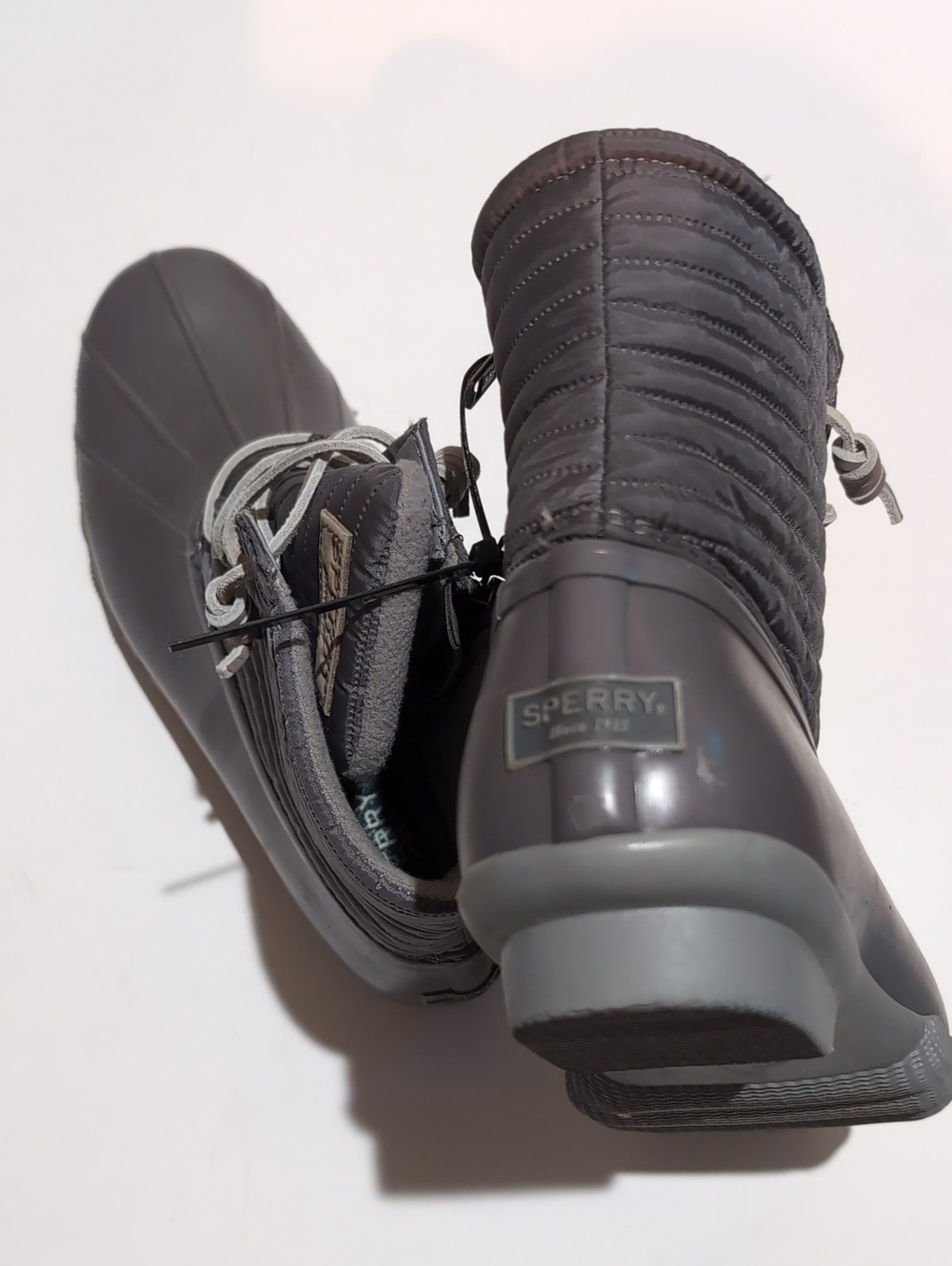 Sperry Women's Gray Quilted Rain & Snow Boots
